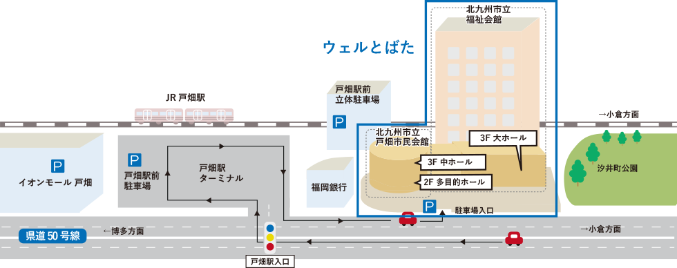 ウェルとばた 周辺マップ